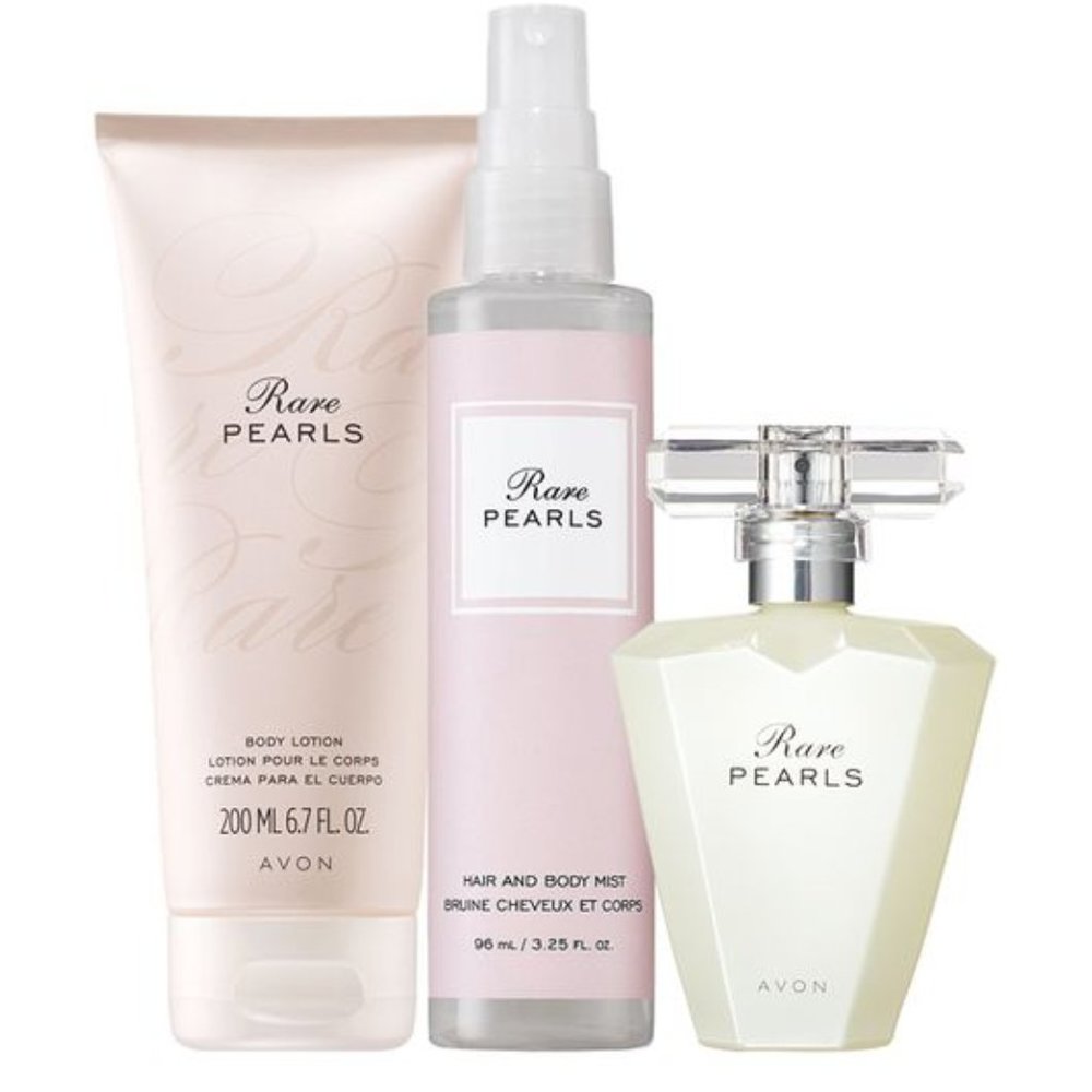 Set of 3 AVON RARE PEARLS Fragrance, Hand cream & Body lotion New